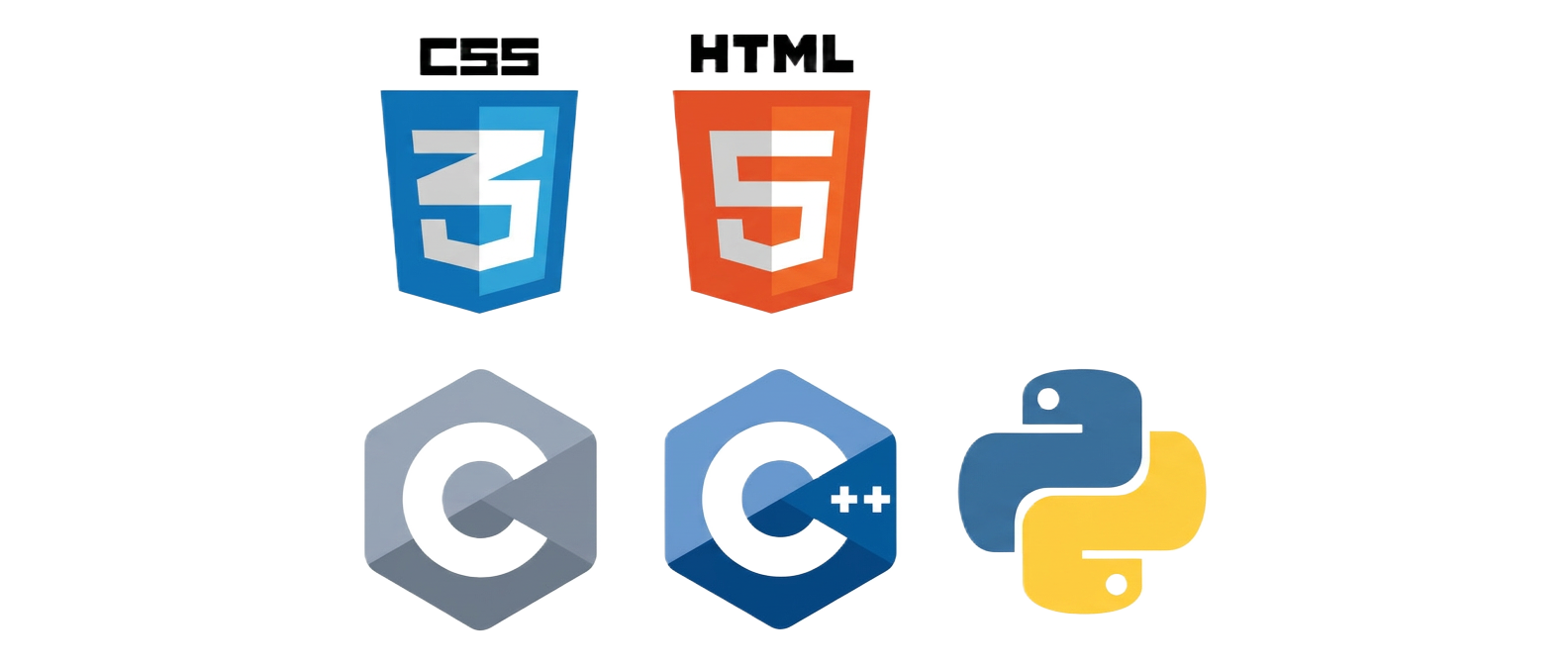 C · C++ · Python · HTML · CSS logo